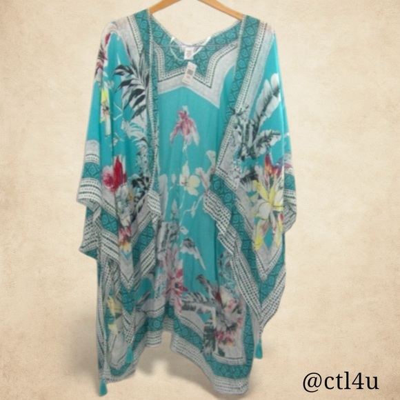 Other - NWT Women's One Size Lightweight Flowy Kimono Swimsuit Cover Up